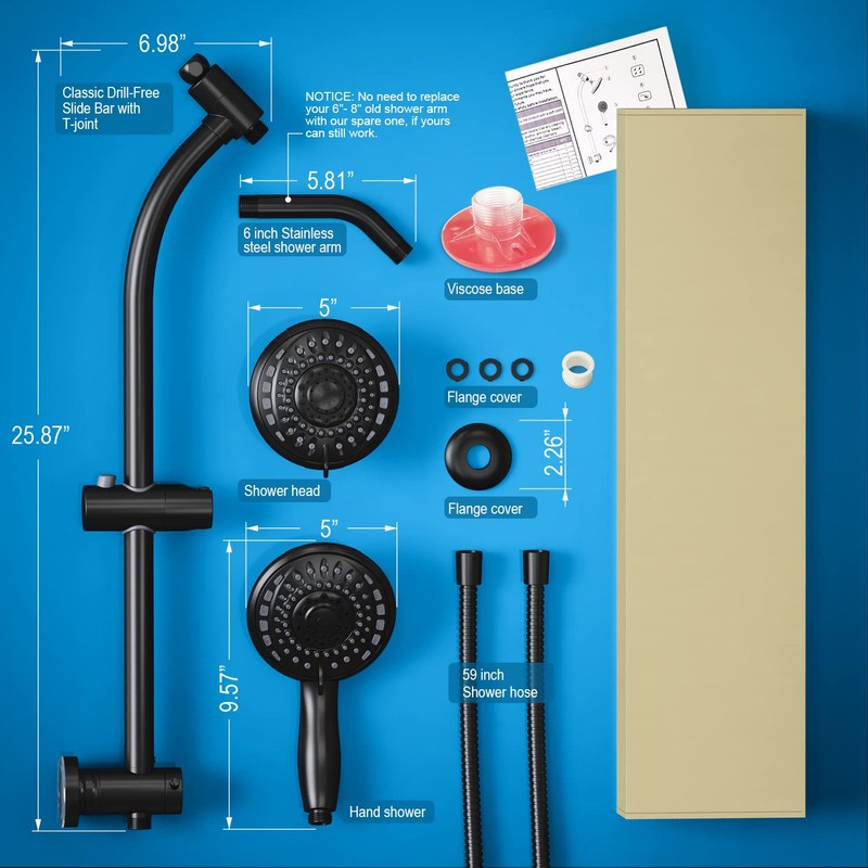 Egretshower Handheld Showerhead & Rain Shower Combo for Easy Reach,