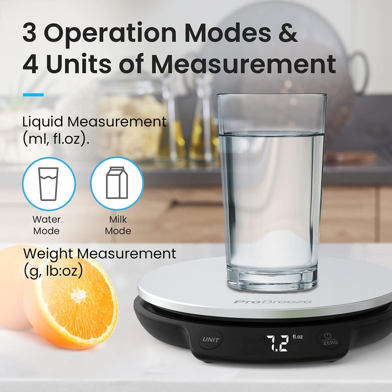 Pro Breeze Kitchen Scales Digital - Stainless Steel Digital Scales
