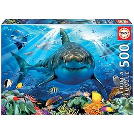 Educa 18478 Puzzles 500 Pieces, White Shark, No Colour