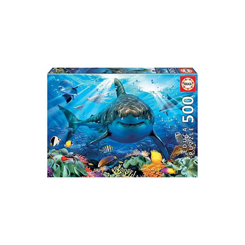 Educa 18478 Puzzles 500 Pieces, White Shark, No Colour