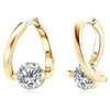EONFUN 1CT Moissanite Hoop Earrings for Women, D Color VVS1
