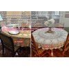 USTIDE Hand Crocheted Tablecloth Beige 100% Cotton Round Lace Tablecloths