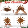 BestoFun 5 PCS 12-Pointed Brown Grey White Paper Star Lanterns