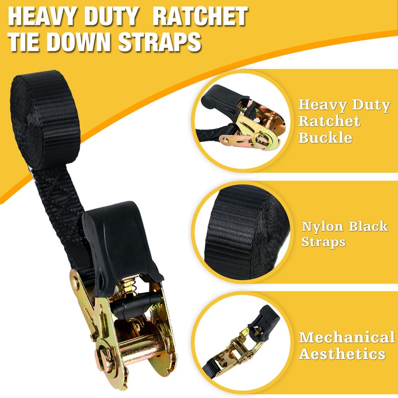 Endless Ratchet Tie Down Straps 2 Pack 1 Inch x