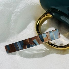 Women's Hair Barrettes, 6X Women French Barrette Hair Clips, Tortoiseshell Clamps, No-Slip Daily Wear for Beach, School, Commuting, Dating