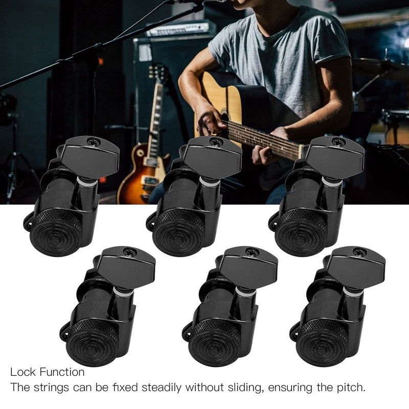 String Tuning Key, Locking Guitar Tuners Black Professional Vintage for