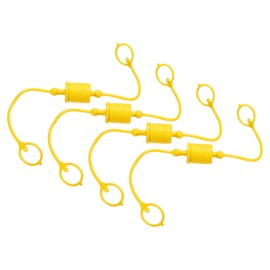 HARFINGTON 4Sets 3/4 Hydraulic Hose Dust Cap and Plug Kit, ISO-A Male Dust Cap & Female Plug Cover Quick Disconnects Air Coupler Cover Port Plug Fittings with Retention Ring, Yellow