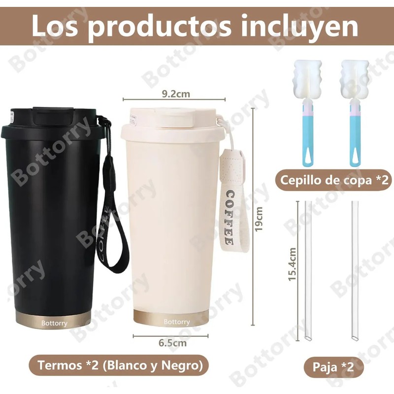 2Pcs Termo 530ml40oz para uso dual fríocaliente Termo de Café
