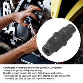 Herramienta de Eje Hexagonal 17/19/22/24 Mm Herramienta de Extracción de Eje de Rueda de Motocicleta Llave de Extracción Especial para Husillo de Rueda Delantera(Negro)