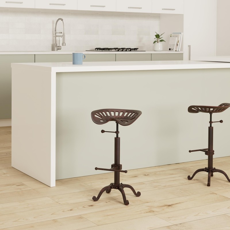 BOKKOLIK Industrial Bar Stools-Swivel Tractor Seat-Bar Height Adjustable 23-31inch-Kitchen Island