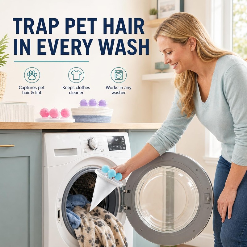 9 Pcs Pet Hair Remover Washing Machine, Dog Hair Remover