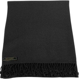 CJ Apparel Black 100% Cashmere 2 Ply Shawl Pashmina Scarf Wrap Stole Hand Made in Nepal NEW