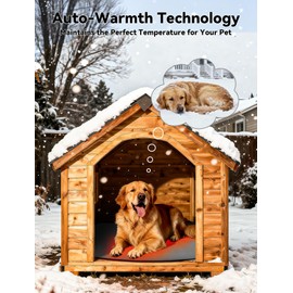 Outdoor Pet Heating Pad for Dog & Cat, Multi-Size Waterproof Heated Cat Dog Bed for Outside, Pet Heater Warmer Mat Blanket with Chew Resistant Cord for Senior Dog Cat House Whelping Box,Gray,12" x 20"