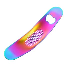 mciskin Rainbow Stainless Steel Garlic Press Rocker,Metal Garlic Mincer Rocker Garlic Crusher Garlic Chopper with Bottle Opener Kitchen Garlic Masher,Dishwasher Safe,Multifunction Garlic Presses
