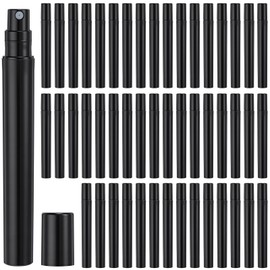 Tanlade 300 Pcs 5ml Mini Spray Bottles Clear Glass Perfume Atomizer Sprayer Bottles Portable Perfume Travel Refillable Bottle for Travel Pocket Dispenser Container (Black)