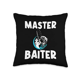 Cool Fishing Art For Men Women Fishermen Fish Hook Baiting Throw Pillow