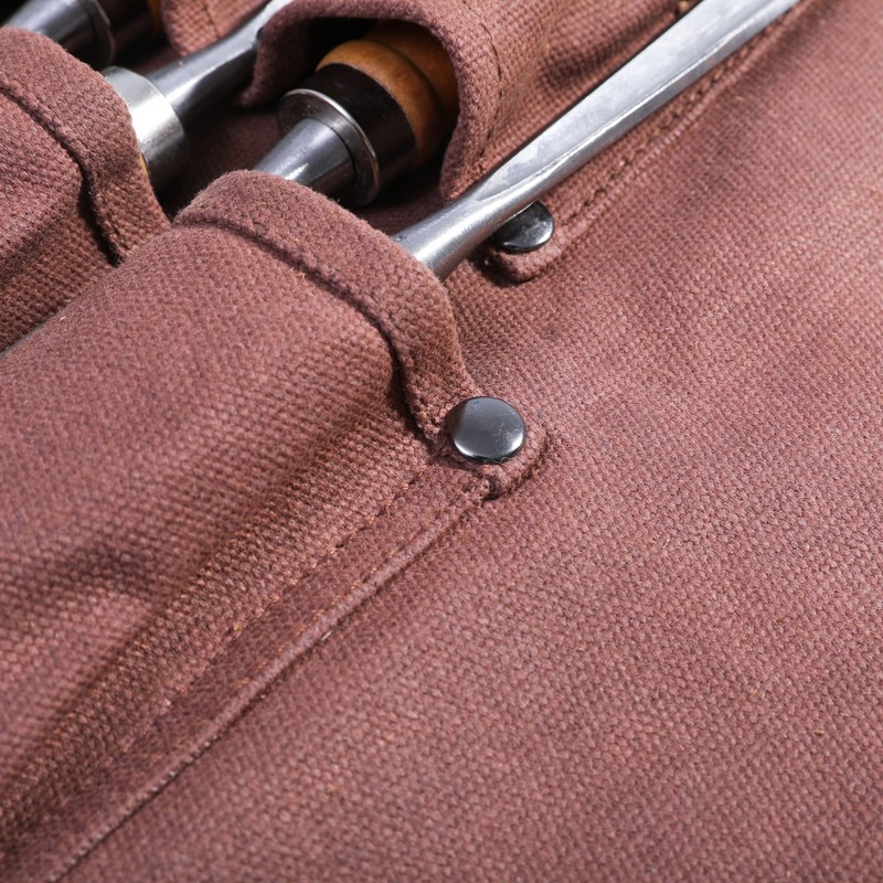 16oz Waxed Canvas Tool Bag, Tool Roll Bag with 10