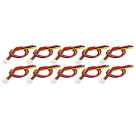 Audiophan JST 3 Pin ZH Connector Compatible Male 0.06 inch (1.5 mm) Pitch with Cable Total Length 3.9 inches (100 mm) Set of 10