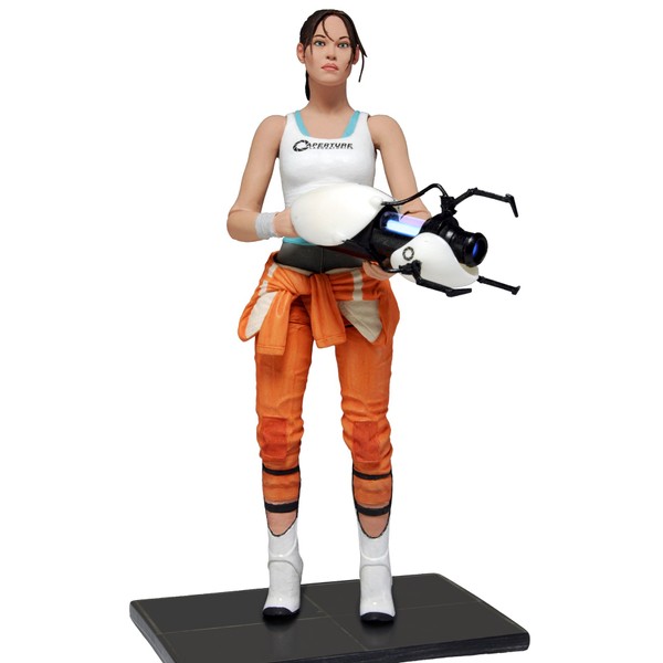 NECA - Portal 2 - 7” Scale Action Figure - Chell with Light-Up ASHPD Accessory