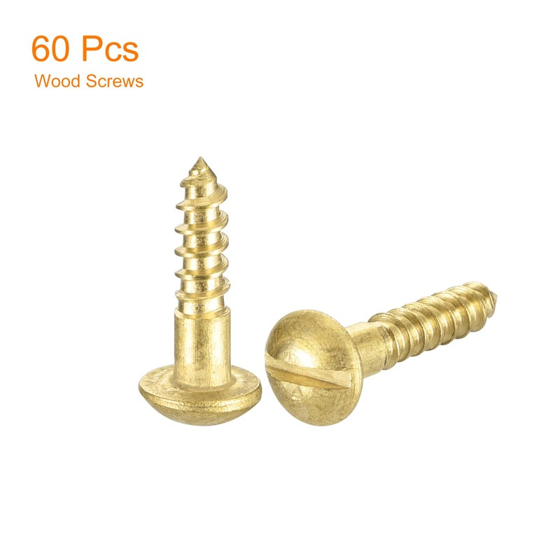 sourcing map Wood Screws M2.5 x 10mm Slotted Round Head