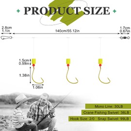 Pompano Rigs Saltwater Surf Fishing Rigs, 10 Pack Pre-Rigged Pompano Rigs Triple Drop Rigs Fishing Leader Rigs with Snell Floats Circle Hooks Offshore Surf Fishing Tackle