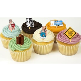 12 Redneck Hillbilly Trailer Trash Theme Party Cupcake Toppers/Food Picks