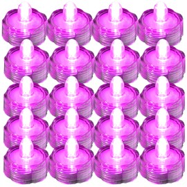 SUPER Bright LED Floral Tea Light Submersible Lights For Party Wedding (Pink, 20 Pack)