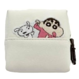 Marimo Craft CRS-310 Crayon Shin-chan Hyokkori Embroidery Series Mini Pouch, Beige, W 3.1 x H 3.1 x D 1.6 inches (8 x 8 x 4 cm)
