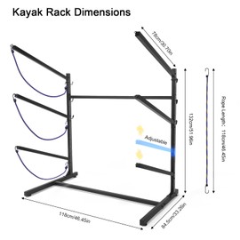 FuzzlyCo Kayak Storage Rack, Heavy Duty Freestanding Kayak Racks for Garage and Outdoor Storage, Storage Rack Adjustable for Kayak, Canoe, Surfboard & Paddle board
