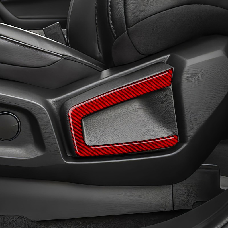 Car Carbon Fiber Seat Recline Handle Panel Cover Trim Accessories