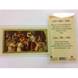 St. Francis Imports Holy Prayer Cards For The Prayer of the Last Supper (before and after meals) set of 2 in English