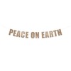 Peace On Earth Banner Signs - Christmas Party Sign, Holidays Decoration Banner, Merry Christmas | String It Banners (Rose Gold Glitter)