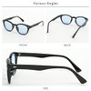 [FashionBerry] クロ×ライトブルー ウェリントン型 黒縁メガネ サングラス 2WAY仕様 UVカット クリアレンズ カラーレンズ 軽量フレーム