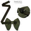 GUSLESON Over Size Olive Green Bow Ties For Men Velvet