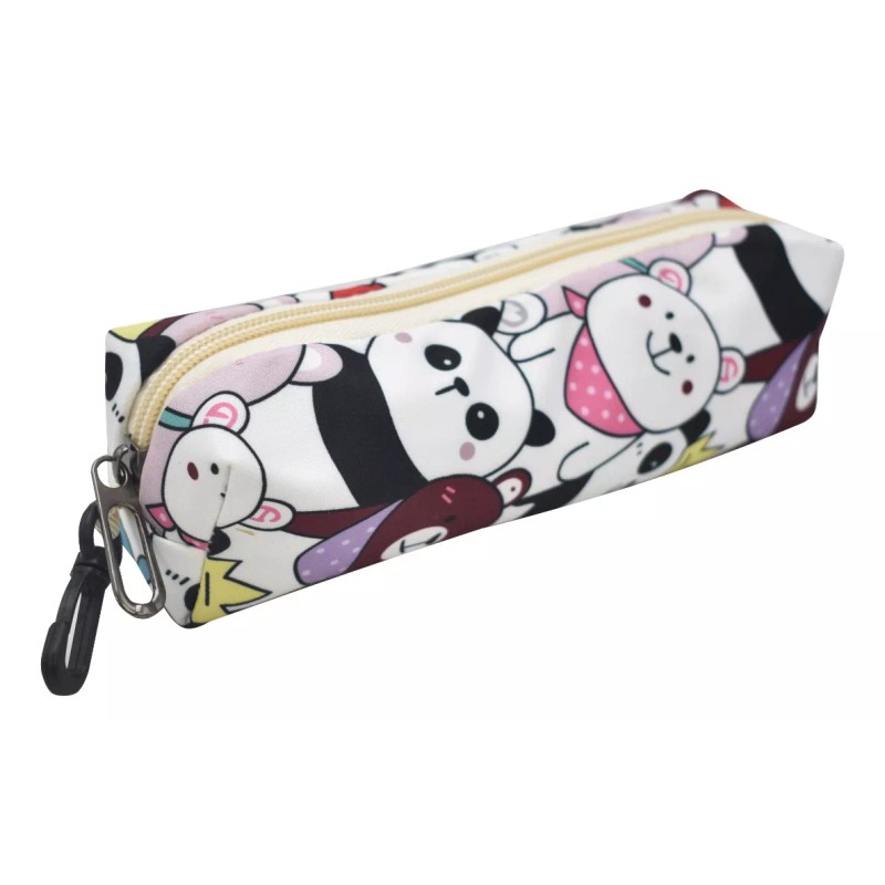 Lluvia Mochila Lonchera Lapicera Osos Con Accesorios Estampada Blanca Primaria