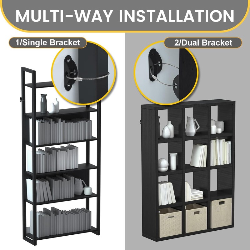 Metal Anti-Tip Furniture Straps 4 Pack, Furniture Straps for Bookshelf,