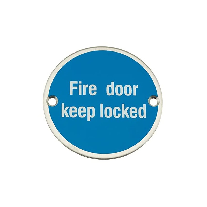 frisco Door Keep Locked Sign, Stainless Steel, 76 mm, Safety