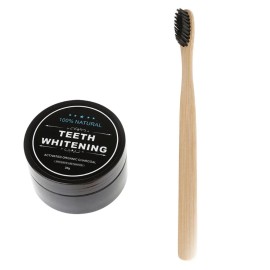 Unbranded Natural Teeth Whitening Powder Bamboo Toothbrush Activated Charcoal Toothpaste