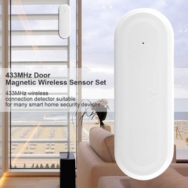 433MHz Door Magnetic Wireleess Sensor Detector Switch for Home Garage Alarm Security Strong Magnetic Force