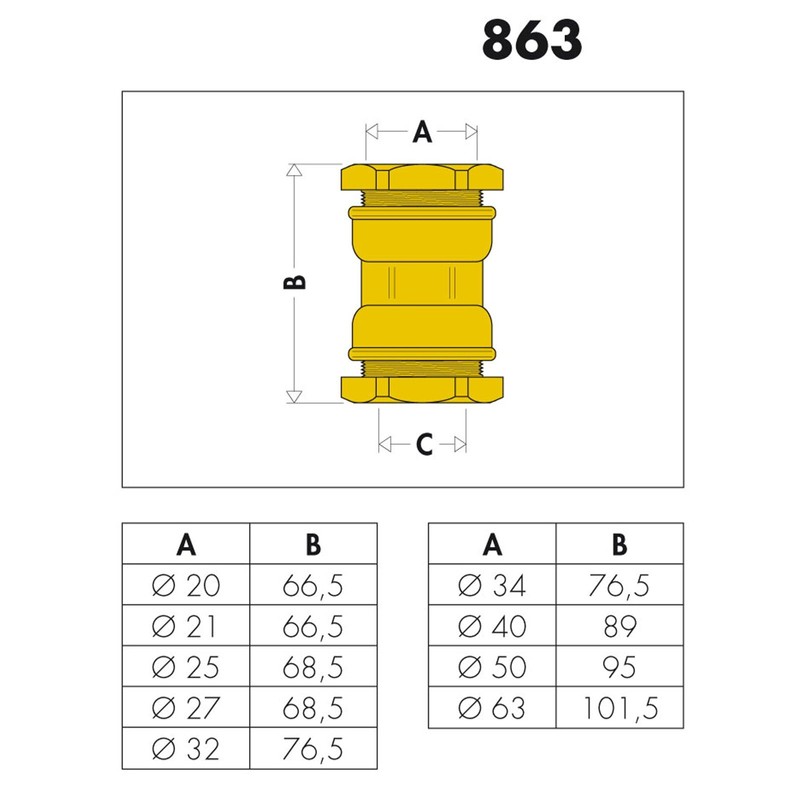 Caleffi 863 Brass 40 mm 63040
