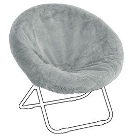 HOMBYS Faux Fur Cover for Saucer Chair, Removable Round Moon Chair Slipcover (Without Chair, Only A Cover), Ultra Soft and Waterproof Chair Cover for Saucer Chairs Size Between 28-30 in x 29-32 in