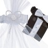 1 Pair of Decorated Bride and Groom Champagne Flutes, A