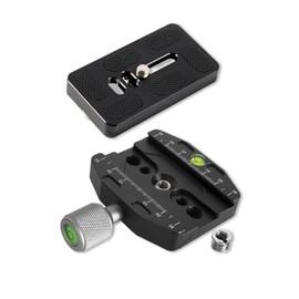 Archnote Quick Shoe Release Clamp Arca-Swiss Compatible Aluminum 70mm 1/4 3/8 Screw with Camera Plate Set