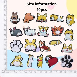 Corgi-Schuhanhänger für Clog-Schuhe, niedliche Hundeschuh-Dekorationen für Jungen und Mädchen, Cartoon-Welpenpfoten-Schuh-Zubehör für Crocs, Sandalen, Armbänder, Rucksäcke, Geschenke für