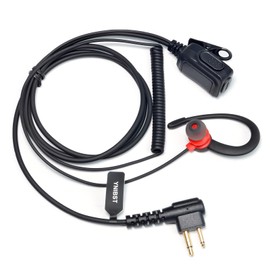 YNIBST 2-Way Radio G-Shape Headset, 2-pin in-Ear Walkie Talkie Earpiece with PTT Mic Earbud Audio Kit for Motorola CP185 CP200 CP040 BPR40 CLS1110 CLS1410