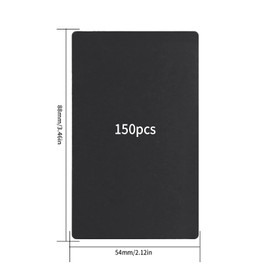 150 Pieces Blank Paper Cards, Index Cards, Memory Cards, Blank, Playing Cards, Kraft Paper Cards, Business Cards Paper for Learning DIY Memory - Black, 8.9 x 5.2 cm