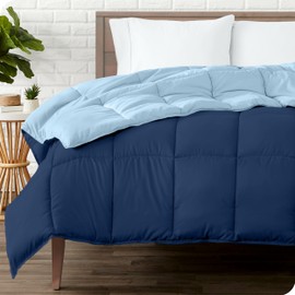 Bare Home Twin/Twin Extra Long Comforter - Reversible Colors - Goose Down Alternative - Ultra-Soft - Premium 1800 Series - All Season Warmth - Bedding Comforter (Twin/Twin XL, Dark Blue/Light Blue)