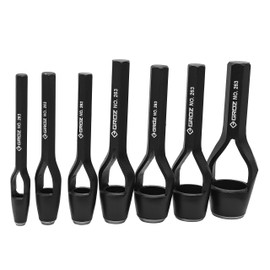 Groz 26441 Bell Type Arch Punch Set, 7pc with 1/4", 3/8", 1/2", 5/8", 3/4", 7/8" and 1"