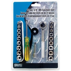 Performance Tool 1907 1/4" Drive 22-Piece Socket Set