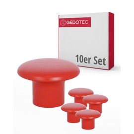 Gedotec Furniture Knobs for Children's Rooms, Diameter 32 mm, Red, Pack of 10, Plastic Furniture Handles, Colourful, Children's Furniture Knobs, Modern Furniture Handles, Cabinet Knob